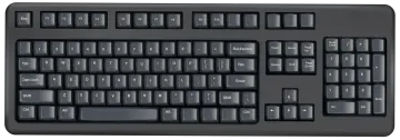 a computer keyboard on a white background