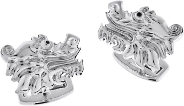 a pair of silver cuff rings