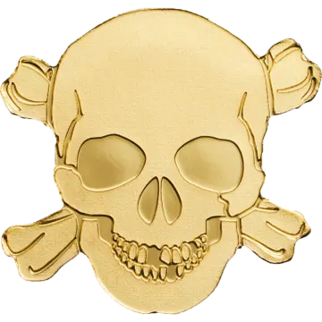 a skull and crossbones on a white background