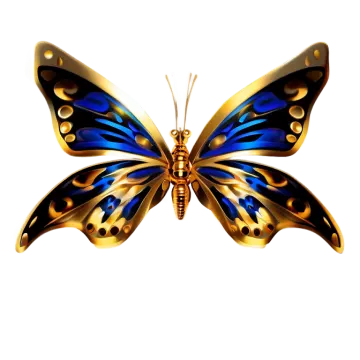 a blue and gold butterfly