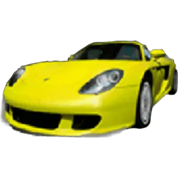 a yellow sports car on a white background