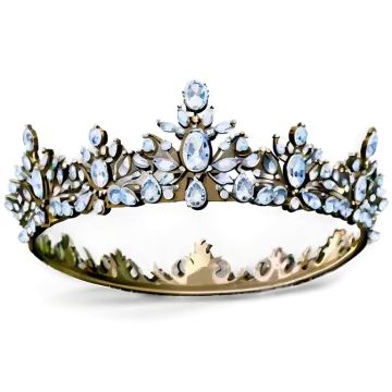 a gold tia with blue crystals and leaves