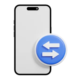 a phone with an arrow on the screen