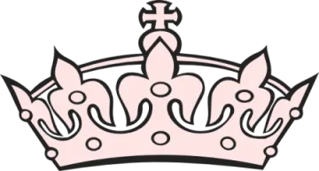 a pink crown on a white background