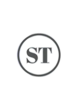 the st logo on a white background