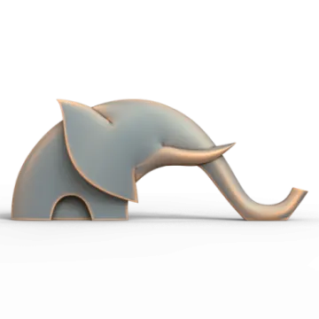 an elephant is standing on a white surface