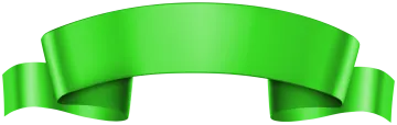 a green ribbon on a white background