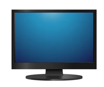a computer monitor on a white background