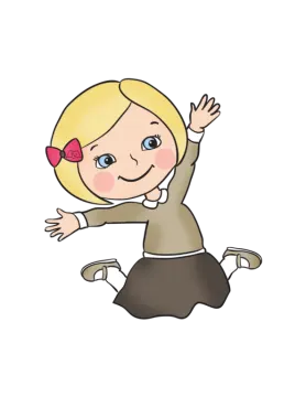 a little girl jumping in the air