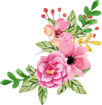 a watercolor painting of pink flowers