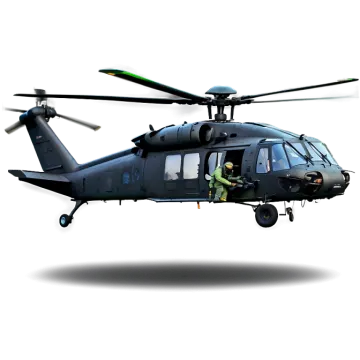 a military helicopter flying through the air