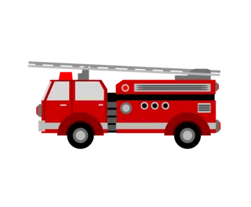 a red fire truck on a white background