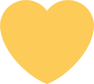 a yellow heart on a white background