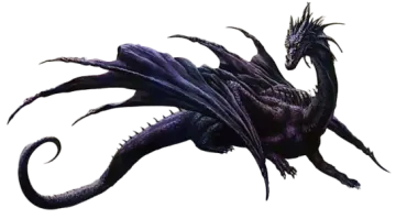 a black dragon is flying through the air