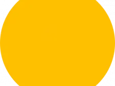 a yellow circle on a white background