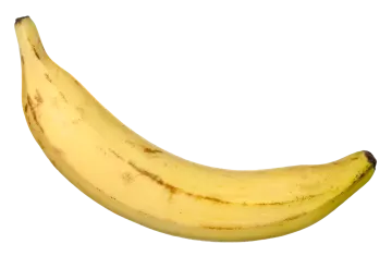 a yellow banana on a white background