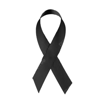 a black ribbon on a white background