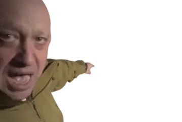 a man in a green jacket is pointing at the camera