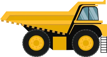 a yellow dump truck