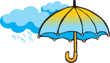 an umbrella with clouds in the background