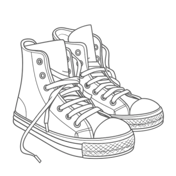 a drawing of a pair of sneakers