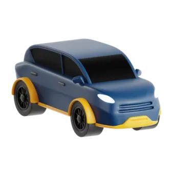 a toy car on a white background