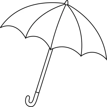 a black and white drawing of an umbrella