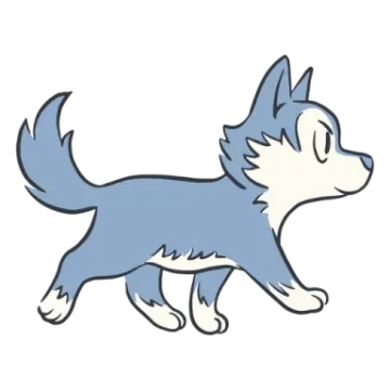 a drawing of a husky dog