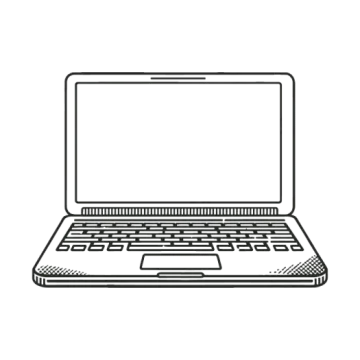 a laptop with a blank screen