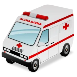 an ambulance with a red cross on the side