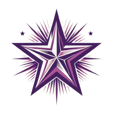 a purple star on a white background