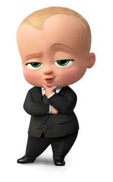 a cartoon baby boy in a suit and tie