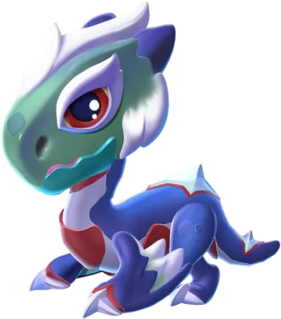 a blue and white pokemon with red eyes