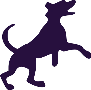 a black and white silhouette of a dog