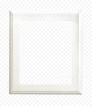 a white picture frame on a transparent background