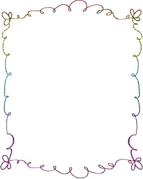 a colorful frame with ribbons and bows