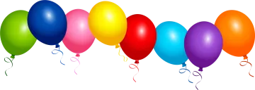 a row of colorful balloons