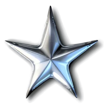 a silver star on a white background