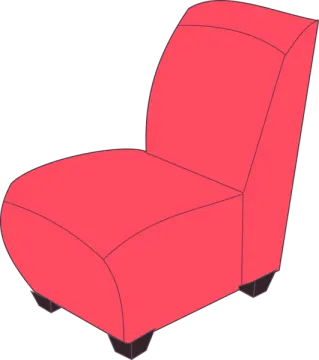 a red chair on a white background