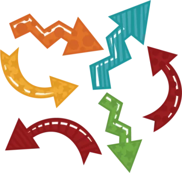 a group of arrows in different colors