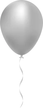 a balloon with a white ribbon attached to it