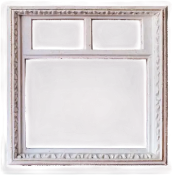 a white picture frame with three squares on it
