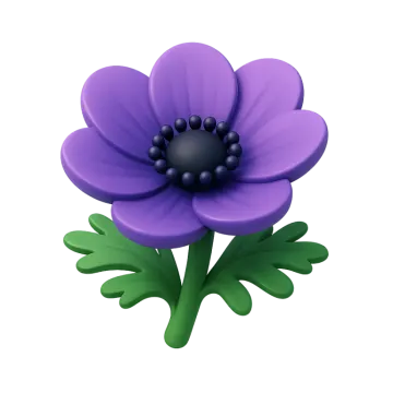 a purple flower on a white background