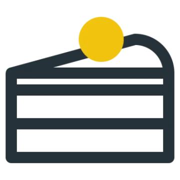 a piece of cake with a sun on top