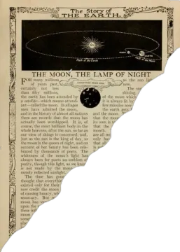 a piece of paper with an image of the moon on it