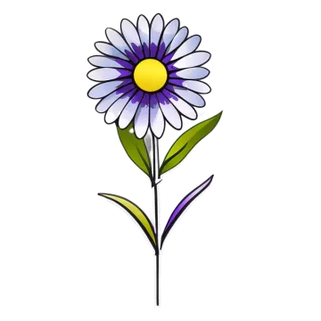 a purple flower on a white background
