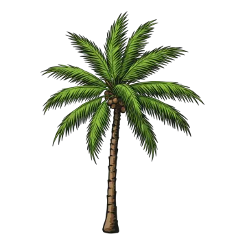 a palm tree on a white background