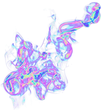 a white background with blue and pink swirls