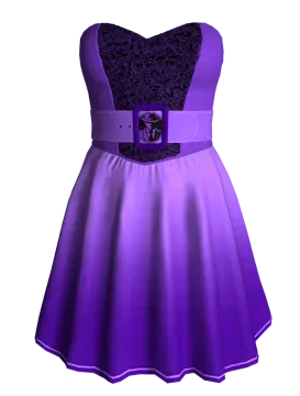 a purple and black dress with a belt