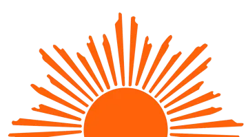 an orange sun with a white background